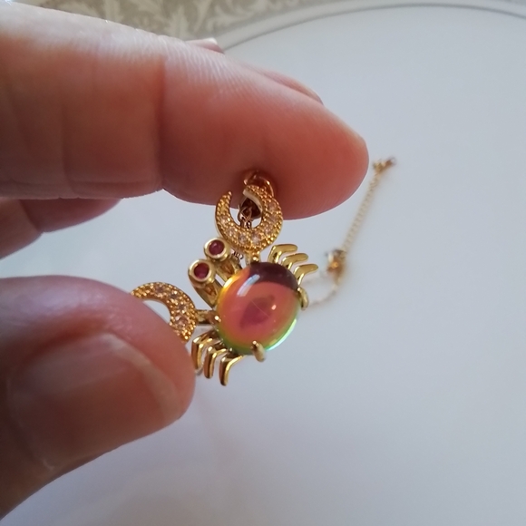 Gold Crab Pendant Necklace - Picture 7 of 7